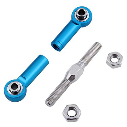 Hobbypark 6pcs 166617 Aluminum Turnbuckle w/machined Rod Ends Steering Linkage 166017 Blue for 1/10 Redcat Volcano EPX/Pro Upgrade Parts Monster Truck HSP Brontosaurus 94111