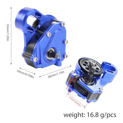 Aluminium 21% Overdriven Billet Transmission Gearbox for 1/24 RC Crawler Axial SCX24 Deadbolt C10 JLU Gladiator Bronco Upgrades (Black) - color: Black