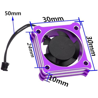 ShareGoo Alloy Brushless Motor ESC Cooling Fan Heatsink 28000RPM 5V-7.4V for Hbywing XeRun XD10 PRO ESC Series (Purple)_ - color: Purple