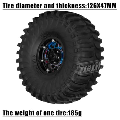 1.9 RC Wheels and Tires for 1/10 SCX10 90046 AXI03007 TRX4 TRX6 VS4-10 Gen7 Gen8 MST CFX D90.Aluminium RC Truck Tires Highway Tires 1.9" RC Wheels 1.9 Beadlock Wheel Rim RC Tires,Colour - color: Colour(1.9tires)