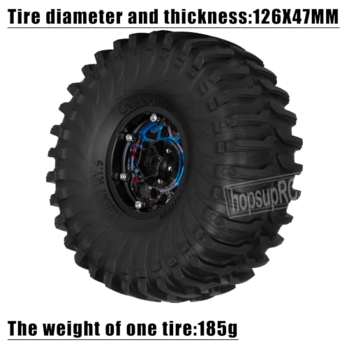 1.9 RC Wheels and Tires for 1/10 SCX10 90046 AXI03007 TRX4 TRX6 VS4-10 Gen7 Gen8 MST CFX D90.Aluminium RC Truck Tires Highway Tires 1.9" RC Wheels 1.9 Beadlock Wheel Rim RC Tires,Colour - color: Colour(1.9tires)