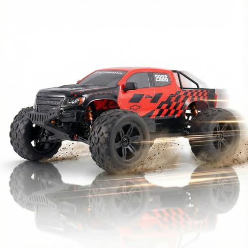 EAZYRC FMS FMT10 Chevrolet Colorado 1/10 RC Truck – Officially Licensed, 4WD Brushless Off-Road Monster Truck, FMT10 Chassis, 50MPH High-Speed All-Terrain RC Car, 4074 2000KV Motor, 120A ESC
