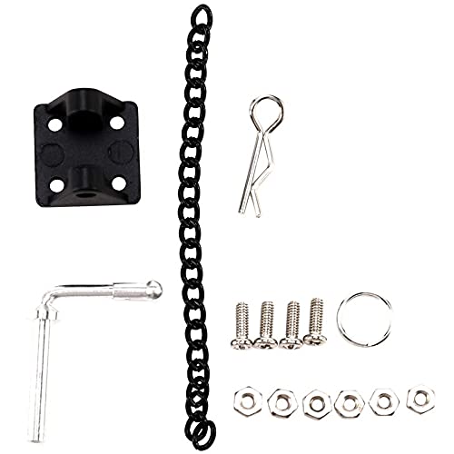 Replacement Part For 1/10 Rc Rock Crawler Metal Tow Shackle Hook With 2Pcs Metal Front Rear Bumper Rescue Hook & Mount Set - (Color: Black Red)