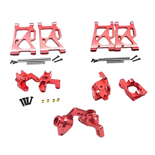 5Pcs 14th RC Car Truck Parts Rear Hub Carriers Set Fits WLtoys 144001 - Upgrade Your Kit with Weight & Aluminum Construction - Perfect for DIY Enthusiasts and - Red, Red - color: Red