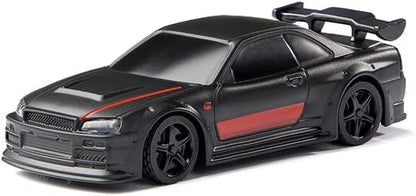 Turbo Racing 1:76 Scale RC Sport Car, Table Racing 2.4GHZ Remote Control Mini Model Car with Full Proportional RTR for Adults Toys (C74-Black) - style: C74-Black