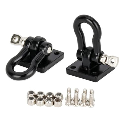 RC Tow Hook Trailer Chain,Steel Tow Rope,U Shaped Rescue Shackles 3pcs/Set for 1/10 Crawler Traxxas Trx4 Axial Scx10 90046 Wraith D90 TF2 CC01 Tamiya (Black)