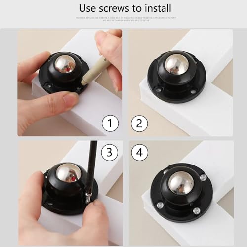 Self Adhesive Caster Wheels for Furniture,Storage Box,Trash Can,PC Stainless Steel Universal Pulley 360 Degree Rotating Adhesive Caster Wheels 0.8 Inch Low Profile Swivel Wheels White 4 Pack - style: White【0.8 inch】