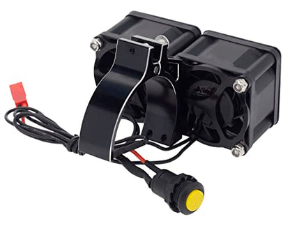 DKKY RC Motor Cooling Fan Heatsink 21000 RPM with 47-51mm Adjustable Mount for 1717 4985 Motors ARRMA Infraction Felony Limitless and Axial, Black - color: Black