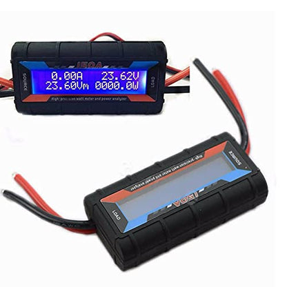 150A RC Watt Meter Analyzer High Precision with Backlight Digital LCD Screen for voltage (V) current (A) Power (W) Charge(Ah) and Energy (Wh) Measurement (150A) -DC 0-60V Volt Amp Wattage Checker
