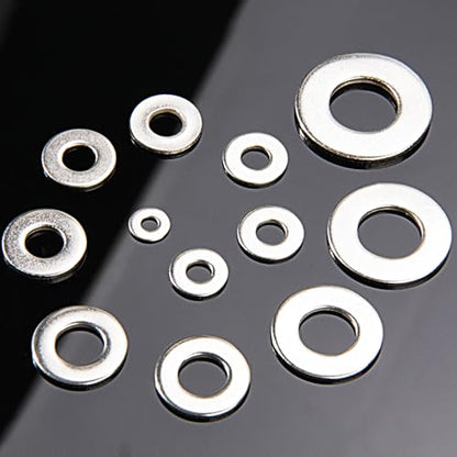 Linkup 210 Pcs 5/16” SAE Flat washers for Screws for Bolts (18-8) 304 Stainless Steel washers Assortment kit,Standard ANSI/ASME B18.22.1 Metal Washers Set - size: 5/16"