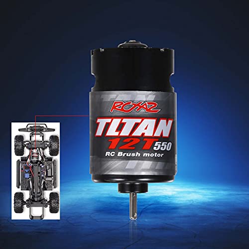 RC Motor,550 12T Brushed Motor Replacement for 1/10 Remote Control Off-Road Car HSP HPI Kyosho - color: Black