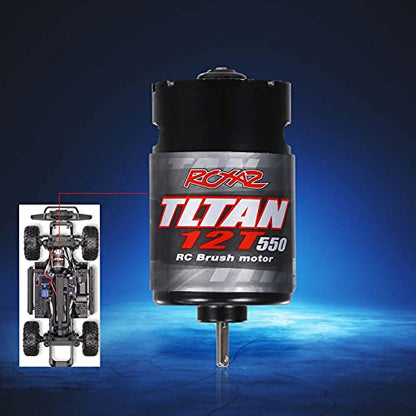 RC Motor,550 12T Brushed Motor Replacement for 1/10 Remote Control Off-Road Car HSP HPI Kyosho - color: Black
