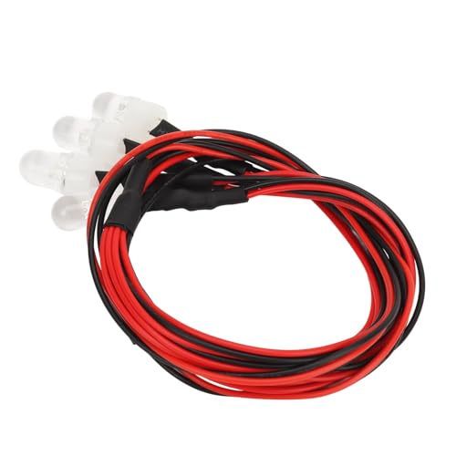 4 LED Universal RC Car Lights Durable Silicone Headlights Taillight Kit for, White/Yellow, 2pcs