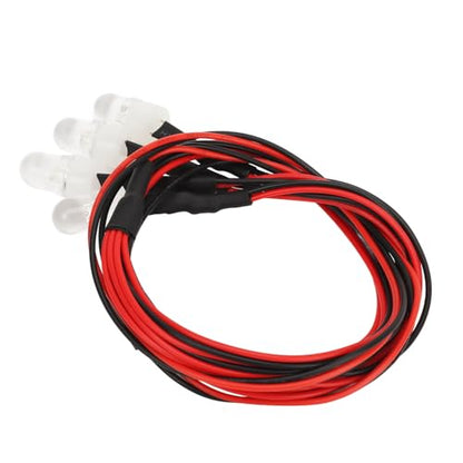 4 LED Universal RC Car Lights Durable Silicone Headlights Taillight Kit for, White/Yellow, 2pcs