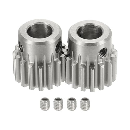 uxcell 2Pcs 1 Mod 16T Spur Gear 8mm Bore, 304 Stainless Steel Pinion Gear, 20°Pressure Angle, for Spur Rack and RC Model Car or Motor DIY(14mm) - size: 1 Mod 16T, 8mm x 14mm