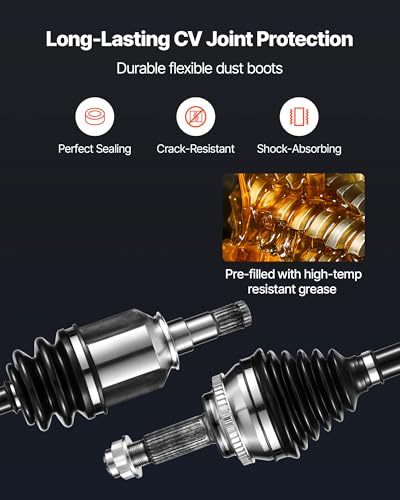 VEVOR CV Axle Shaft Assembly, 2 Pieces Front Left & Right (Driver and Passenger Side), Automotive Replacement CV Joint Axles Pair Compatible with 2009-2018 Toyota Corolla, Alloy Steel & Carbon Steel - size: 2009-2018 Toyota Corolla, style: Front Driver an