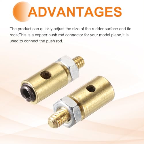 MECCANIXITY Linkage Stoppers Connecting Servo Arm, Push Rod with Nut and Screw for RC Airplane, D4x1.2mm D4x1.6mm 10 Pcs - size: D4x1.2mm; D4x1.6mm