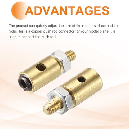 MECCANIXITY Linkage Stoppers Connecting Servo Arm, Push Rod with Nut and Screw for RC Airplane, D4x1.2mm D4x1.6mm 10 Pcs - size: D4x1.2mm; D4x1.6mm