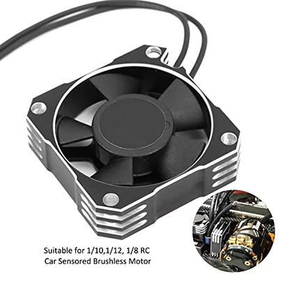 21000RPM RC Motor Cooling Fan, 8.5V 35MM Brushless RC Motor Heatsink, ESC Cooling Fan Heat Dissipation for 1/10 1/12 1/8 RC Car Sensored Brushless Motor(Silver)