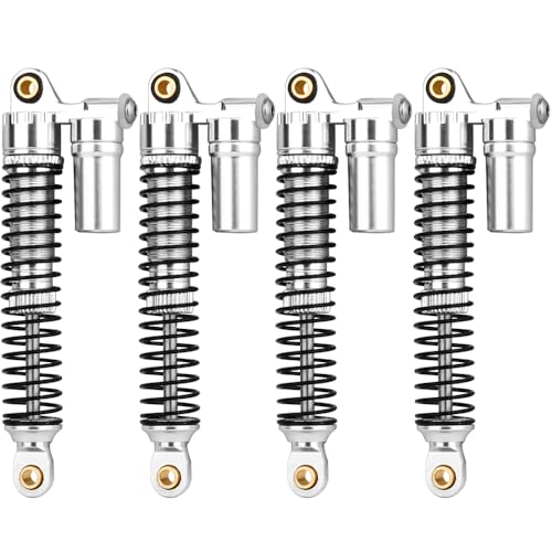 Aluminium 53mm/59mm/66mm/78mm Shocks- Long Threaded Shock Absorber Oil Damper for TRX4M TRX-4M 1/18 RC Crawler Upgrades (silver, 66mm) - color: silver, size: 66mm