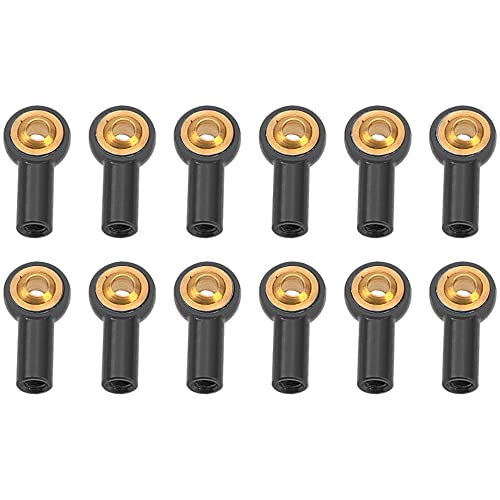 12Pack Vgoohobby Metal M3 Tie Rod End Ball Holder RC Joint Link Ball Head Holder CW Compatible with HSP Traxxas HPI Axial Redcat Racing 1/10 RC Car Truck Buggy Crawler (Black) - color: Black