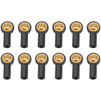 12Pack Vgoohobby Metal M3 Tie Rod End Ball Holder RC Joint Link Ball Head Holder CW Compatible with HSP Traxxas HPI Axial Redcat Racing 1/10 RC Car Truck Buggy Crawler (Black) - color: Black