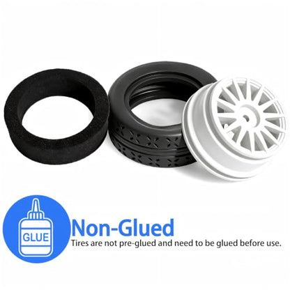 OD 70mm 1/10 RC Rally Racing Street Tires and Hard Plastic Wheels 12mm Hex for MJXRC 10304 Tamiya TT01 TT02 XV02 XV01 TA06 HPI KYOSHO PTG2 1:10 Scale On Road Drift Touring Car 4PCS (White) - color: White