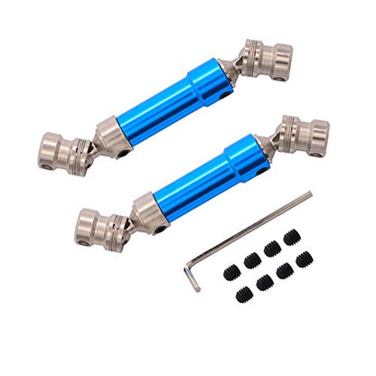 2PCS Treehobby Aluminum Alloy Universal Rear Drive Shaft Upgrade Accessories Compatible with Wltoys 12428 Fly fy-03 1/12 RC Car Desert Falcon CVD Universal Joint