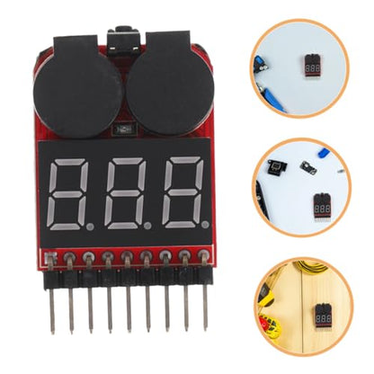 STAHAD 2pcs Lithium Battery Tester with Voltage Meter and Low Voltage Alarm for Rc Batteries and Automotive Use with Sound Alert