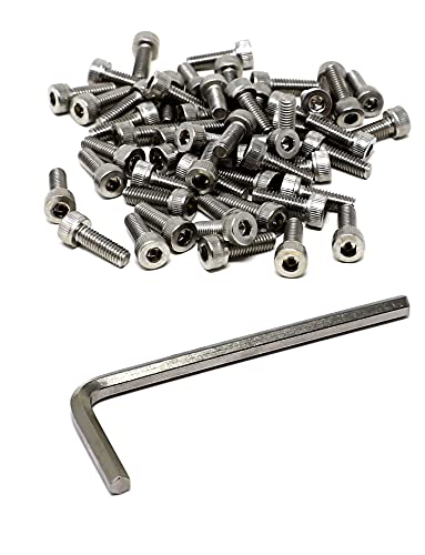 iexcell 100 Pcs M4 x 12mm Thread Pitch 0.7 mm Stainless Steel 304 Hex Socket Head Cap Screws Bolts Kit - size: M4 x 12mm