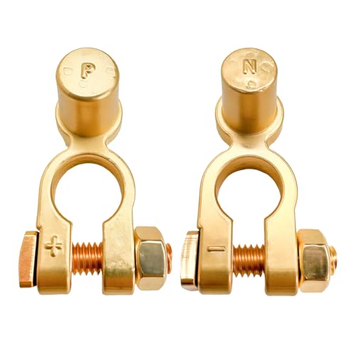 2 PCS SAE to JIS Car Battery Terminals Connector, Positive & Negative Quick-Release Top Post Battery Clamps, SAE to Pencil Post Battery Cable Terminal Adapters for Car Boat