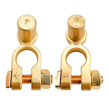 2 PCS SAE to JIS Car Battery Terminals Connector, Positive & Negative Quick-Release Top Post Battery Clamps, SAE to Pencil Post Battery Cable Terminal Adapters for Car Boat