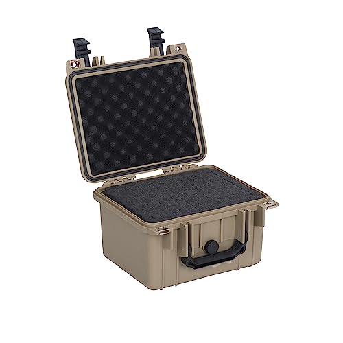 MEIJIA Portable All Weather IP67 Waterproof Camera Case,hard case with Customizable Fit Foam,Fit Use of Drones,Camera,Equipments,10.62 x9.68x6.87inches(Desert Tan) - color: Desert Tan, size: 10.62 x 9.68 x 6.87 inches