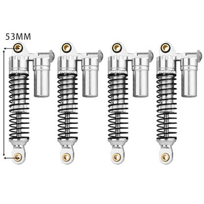Aluminium 53mm/59mm/66mm/78mm Shocks- Long Threaded Shock Absorber Oil Damper for TRX4M 1/18 RC Crawler Upgrades (silver, 53mm)