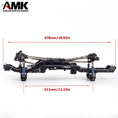 313mm Wheelbase Nylon Chassis Frame Car Body with 2-Speed Transmission 35T 550 Motor for 1/10 RC Crawler Axial SCX10 TRX4 D90 (DIY+Axles)