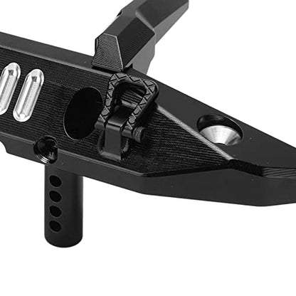 Front Bumper Aluminum Alloy Crawler Bumper RC Car Accessory with LED Light Hole for Axial 1/6 for SCX6 Car RC Car Upgrade Part (Black) - color: Black
