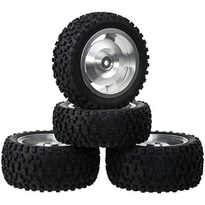 Aluminum Wheels Rims Rubber Tires 12mm Hex Hub for Tamiya TT-02B HPI HSP 1/10 Scale RC Buggy Car Upgrades