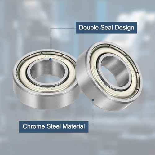uxcell 4 Pack 699ZZ Deep Groove Ball Bearings, 9x20x6mm Chrome Steel Double Shield Bearing for Electric Motor, Home Appliances, Garden Machinery, (ABEC5) - size: 699ZZ