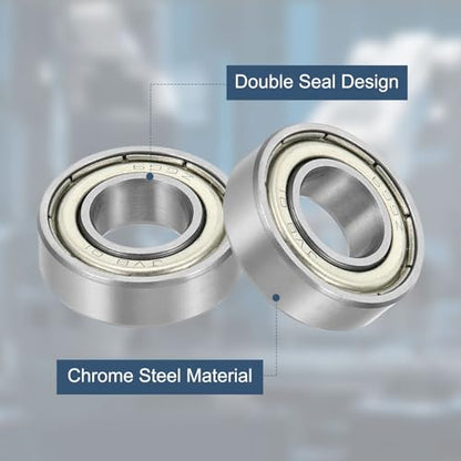 uxcell 4 Pack 699ZZ Deep Groove Ball Bearings, 9x20x6mm Chrome Steel Double Shield Bearing for Electric Motor, Home Appliances, Garden Machinery, (ABEC5) - size: 699ZZ