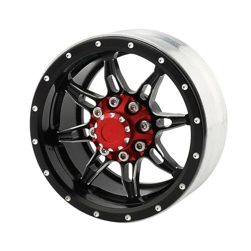 1.9 inch Metal Beadlock Wheel Rims Hubs for Axial SCX10 I II III 90046 SCX10 PRO Capra TRX4 RC4WD D90 1/10 RC Rock Car Crawler Upgrade Part (Black) - color: Black
