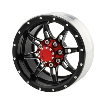 1.9 inch Metal Beadlock Wheel Rims Hubs for Axial SCX10 I II III 90046 SCX10 PRO Capra TRX4 RC4WD D90 1/10 RC Rock Car Crawler Upgrade Part (Black) - color: Black