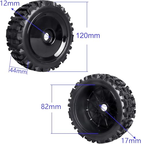 17mm Hex Preglued Wheels Tires Set 1/8 RC Truck Compatible with Arrma Typhon 6S Blx Talion Losi 8IGHT