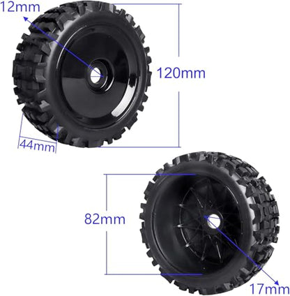 17mm Hex Preglued Wheels Tires Set 1/8 RC Truck Compatible with Arrma Typhon 6S Blx Talion Losi 8IGHT