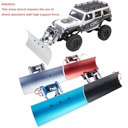 1/24 Snow Plow Kit Upgrade for SCX24 RC Cars | Fits SCX24 - Aluminum Upgrade - Replacement Parts - Silver - color: Silver