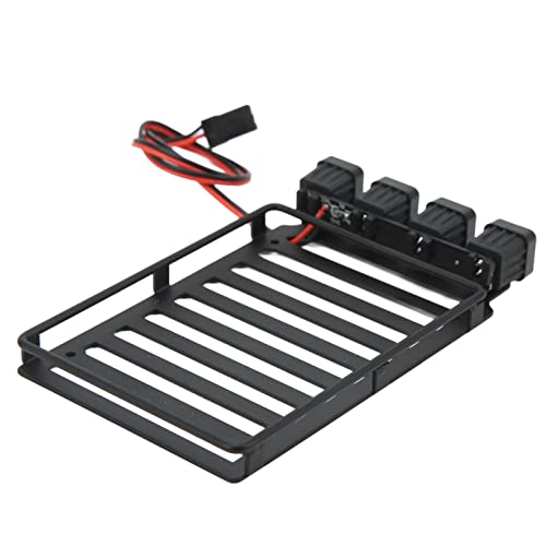 RC Roof Rack Luggage Carrier with LED Light Ideal for Axial SCX24 1/24 RC Crawler Featuring Premium Materials Excellent Simulation Lightweight Design and Easy (Quadrate Lamp) - size: Quadrate Lamp