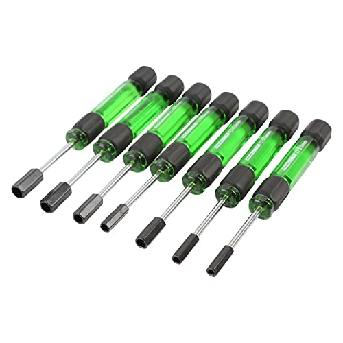 OEMTOOLS 22562 7 Piece Precision Nut Driver Set, Green and Black, Metric Nut Drivers for Jewelry and Electronics, Metric 3-6 MM Nut Driver Set - style: Metric Nuts