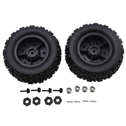 Blomiky 12mm Hex-Hole 3.6 * 1.65 Inch Wheel Tire and Hex Pin Locknuts Accessories Suitable for 1/14 1/16 Hyper Go 14210 14211 H14BM H16BM RC Trucks / 14210 Tire and Locknut