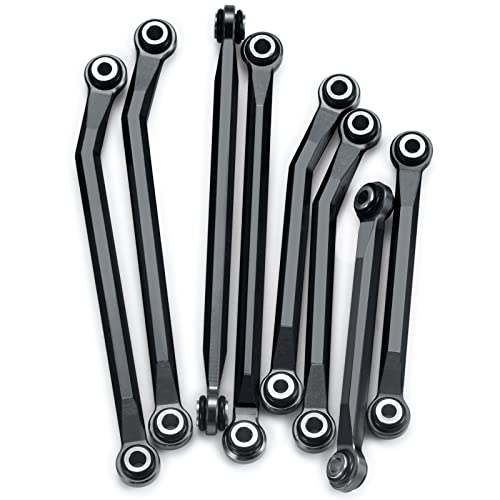 Higher Extra Clearance Links Set Linkage for TRX4M Upgrades 1/18th RC Crawler Car Parts (Black) - color: Black