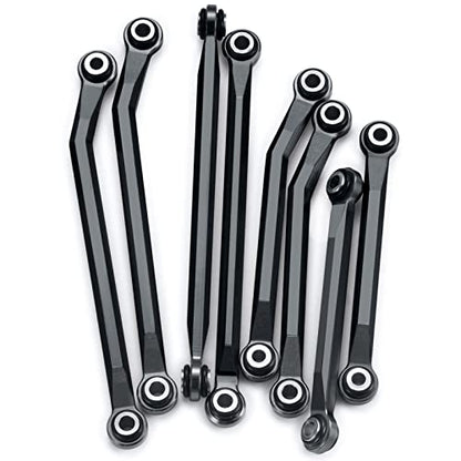 Higher Extra Clearance Links Set Linkage for TRX4M Upgrades 1/18th RC Crawler Car Parts (Black) - color: Black