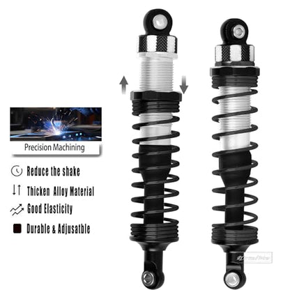 RC Shock Absorber Upgrades Part for 1/10 Jato 4X4 Brushless,Jato 4X4 VXL,Alloy Aluminium Shocks Front Rear,Replace #7462,Black - color: Black(4pcs)